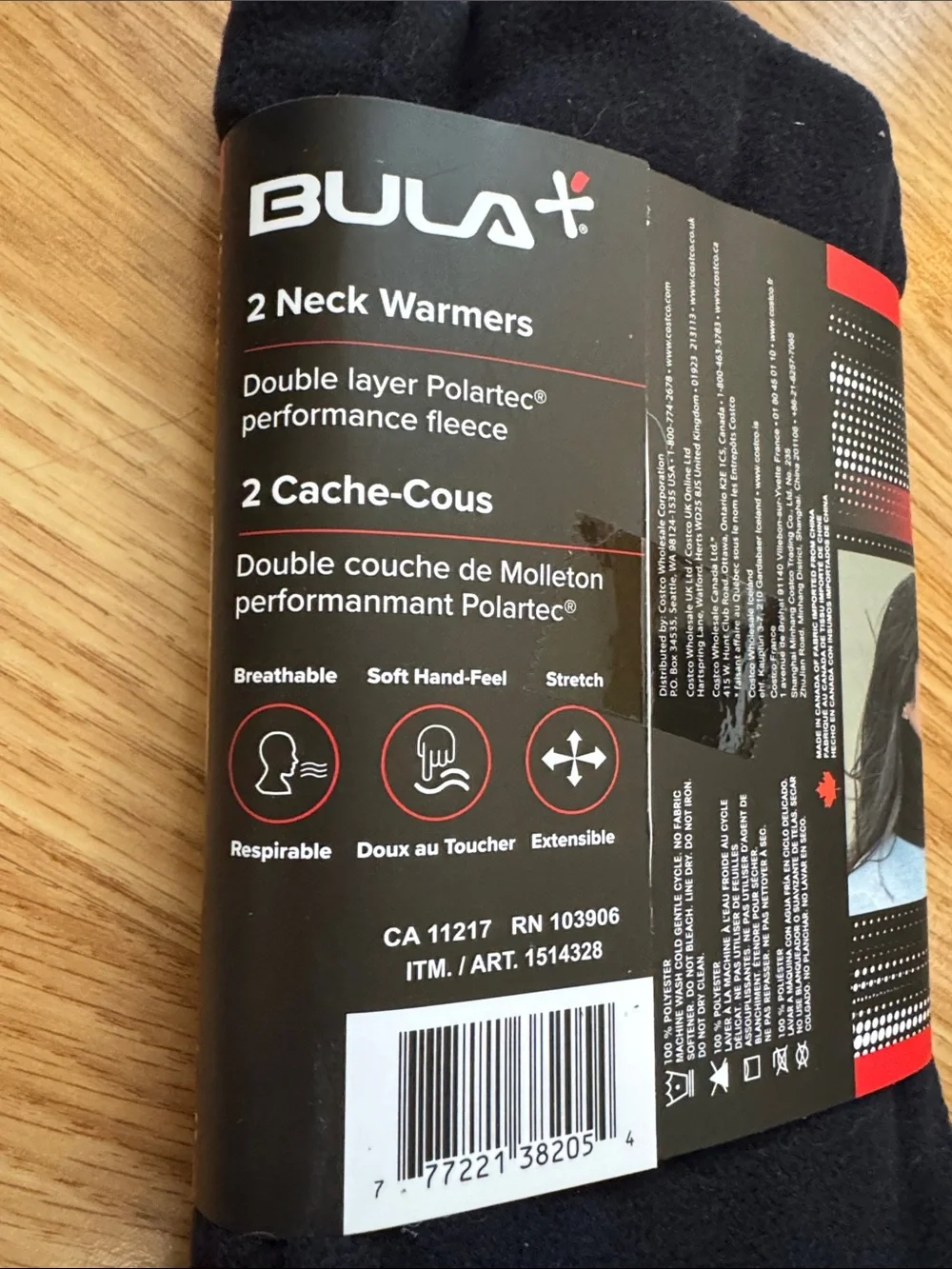 Bula (Black) Polartec Neck Warmer - 2 Pack 🔅